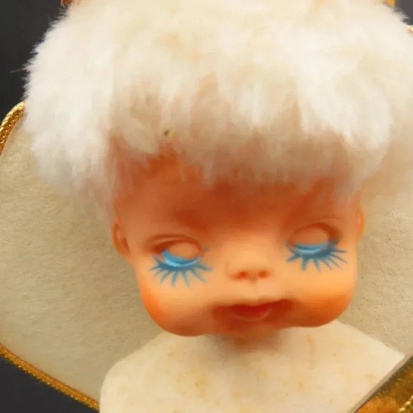 Vintage 8” Angel Rubber Face Tree Christmas Topper Kitschy - Picture 6 of 6